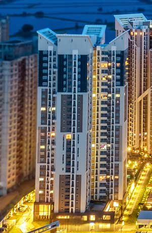 PS Group buildings at dusk